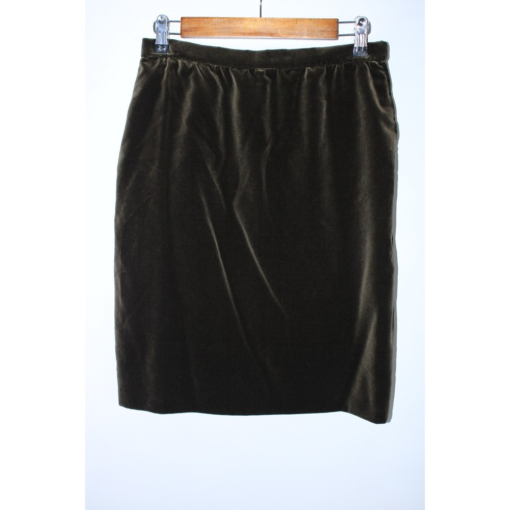 Givenchy Nouvelle Boutique Women's 26 Waist Dark Green Velour Skirt